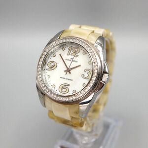 Anne Klein Women Watch 35mm MOP Dial Pearl Like Resin Bracelet w New Battery